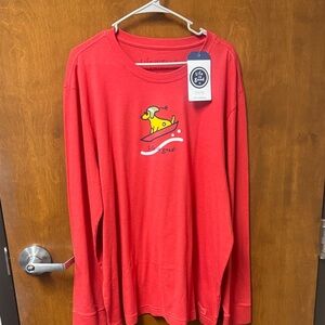 Life Is Good Red Shirt with Dog Graphic